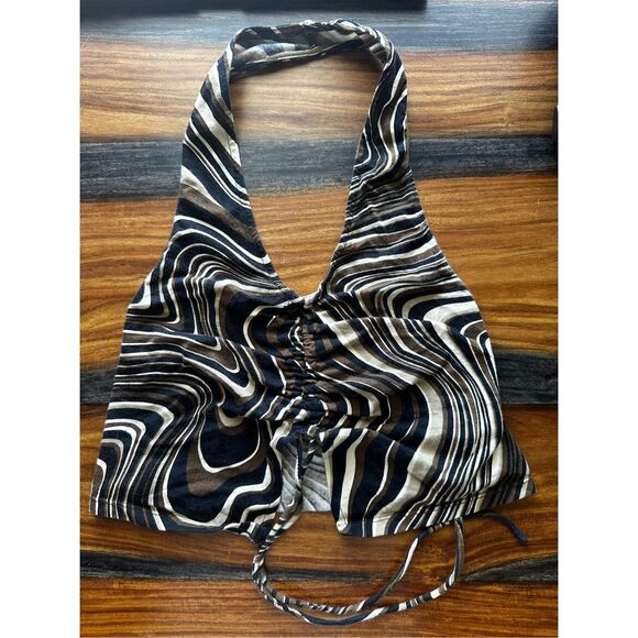 MOTEL Dapa Vest Top In 70s Ripple Size XS - Picture 3 of 8